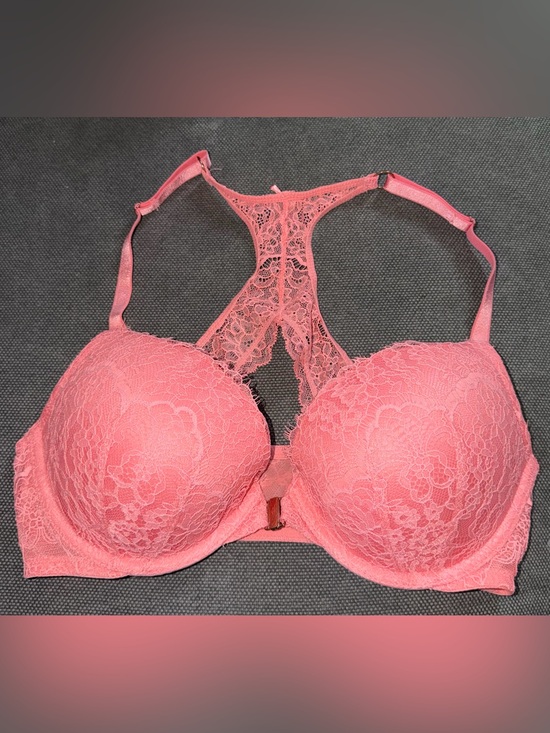 Victoria's Secret Other - Victoria Secret Lace Racerback Push-Up Bra - Coral Pink. Sz 34D